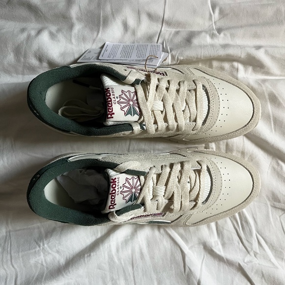 Men's Reebok Classic Leather (UK 7/US 8) - Chalk Green & Vintage Chalk - Picture 3 of 3